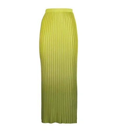 Max & Co Jersey Pleated Maxi Skirt In Green