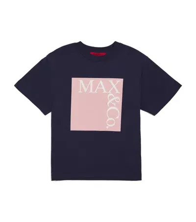 Max & Co Kids' Logo T-shirt In Navy