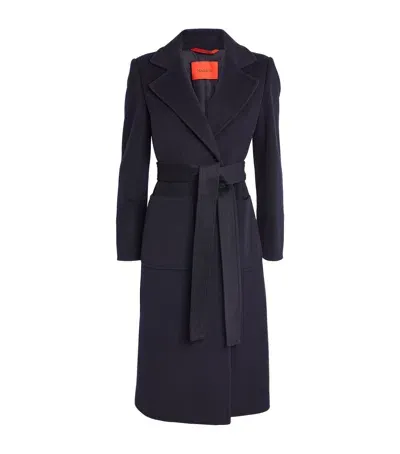 Max & Co Virgin Wool Runway Coat In Blue