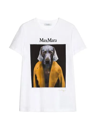 Max Mara 2421946071600 Weimaraner T-shirt Clothing In White