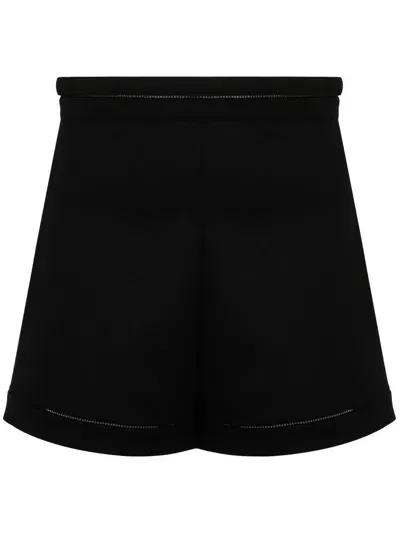 Max Mara Adagio Draped Camel Shorts In Black