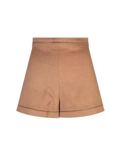 Max Mara Adagio High Waist Knitted Shorts In Brown