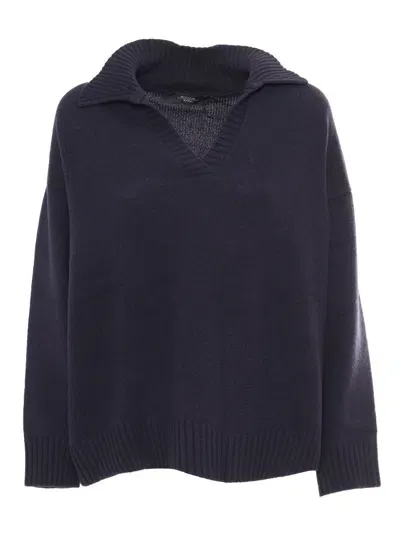 Max Mara Agre Navy Sweater/tank/top In Blue