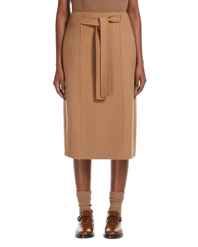 Max Mara Alec Wool Skirt In Camel