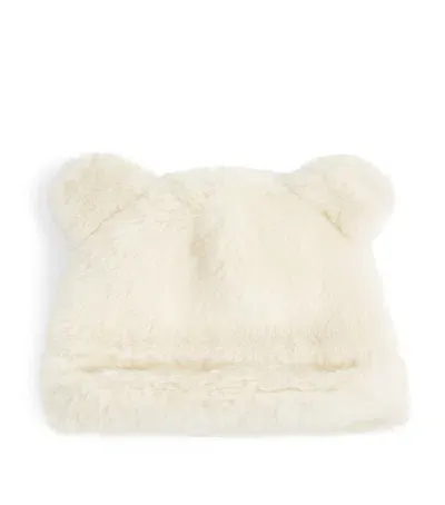 Max Mara Kids' Alpaca-blend Ears Beanie In White