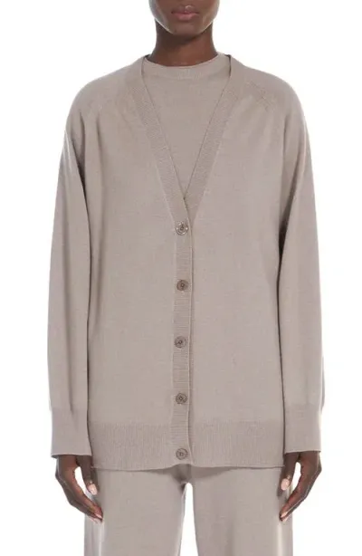 Max Mara Leisure Ampezzo Raglan Sleeve Wool & Cashmere Cardigan In Turtledove