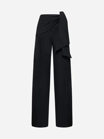 Max Mara Arsenio Wool Felt Trousers In Antracite Mellange