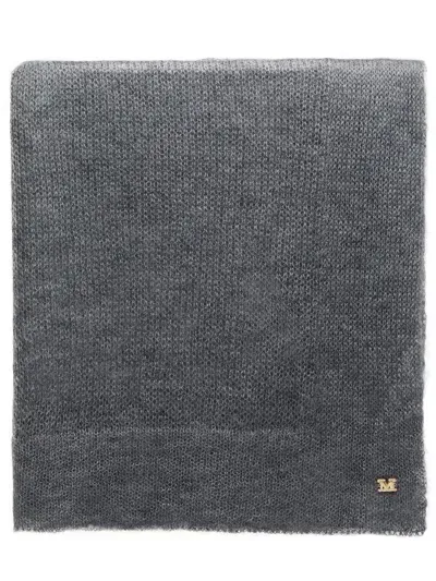 Max Mara 'astor' Grey Scarf In Mohair And Silk