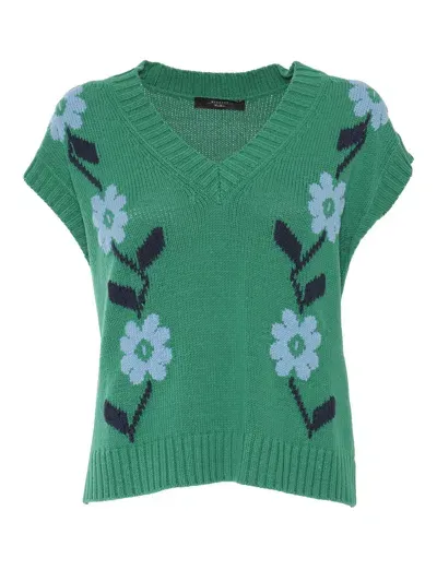 Max Mara Austria Green Knitted Waistcoat