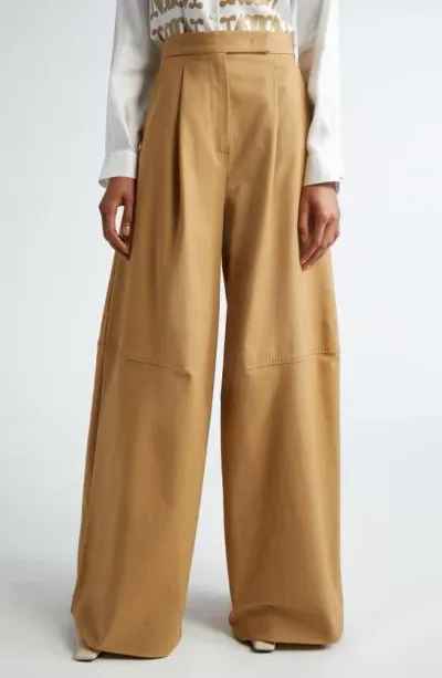 Max Mara Avoriaz Wide Leg Trousers In 中性色