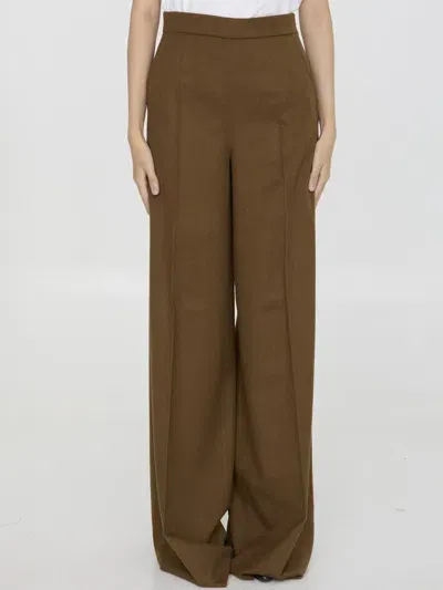 Max Mara Axe Trousers In Brown