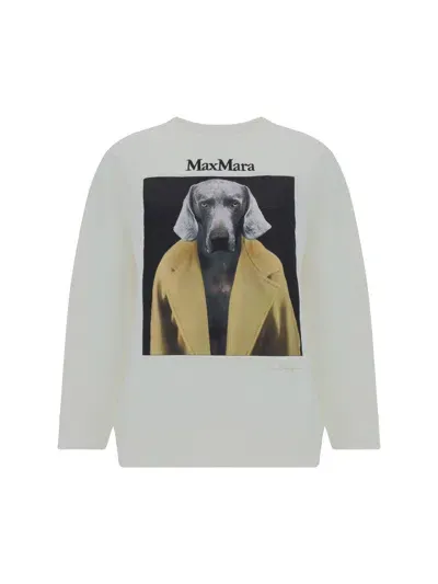 Max Mara Bacco Sweatshirt In Bianco Avorio