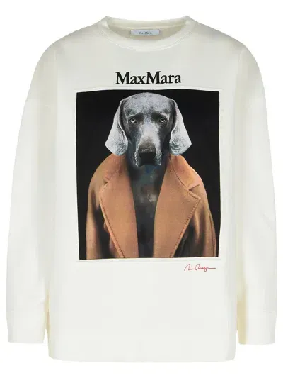 Max Mara Bacco White Cotton Blend Sweatshirt