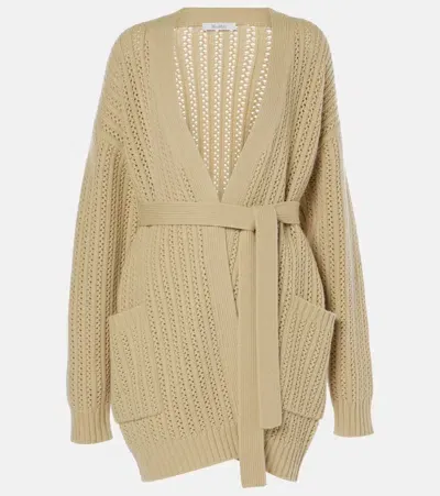 Max Mara Balzac Wool And Cashmere Cardigan In Beige