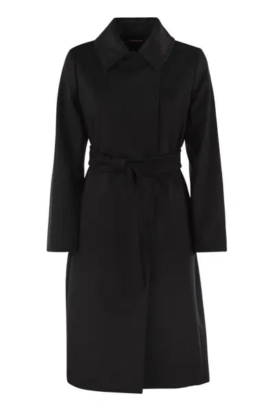 Max Mara Studio Bcollag Wool Coat In Black