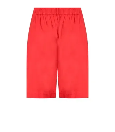 Max Mara Beachwear Oliveto Coral Bermuda Shorts In Red