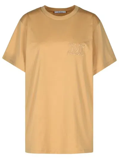 Max Mara Beige Cotton T-shirt In Cream