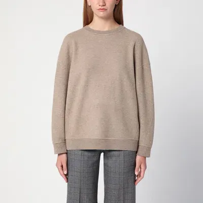 Max Mara Beige Sweatshirt In Wool And Cashmere Blend In Green