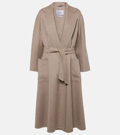 Max Mara Belted Cashmere Coat In Neutrals