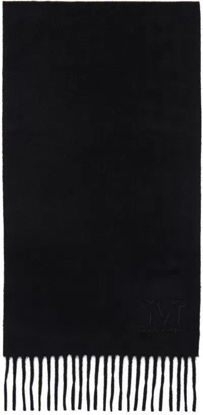 Max Mara Black Cashmere Scarf In 008 Black