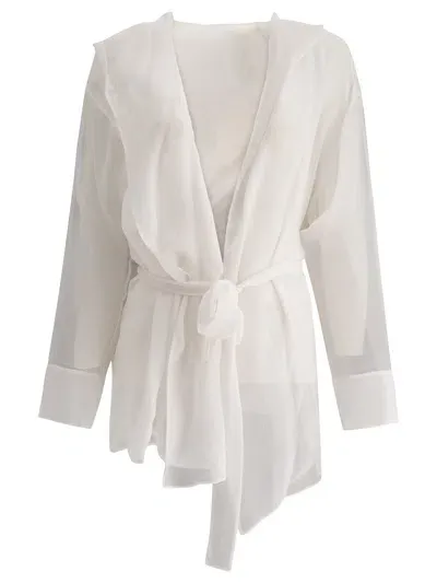 Max Mara Bridal Silk Chiffon Jacket Jackets In White