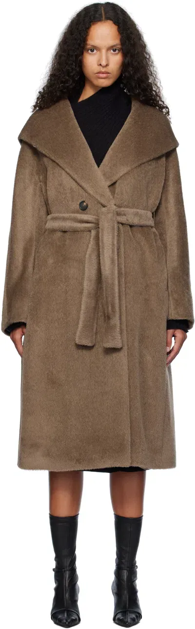 Max Mara Brown Eliana Faux-fur Coat In 035 Honey