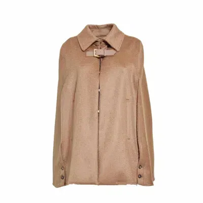 Max Mara Wool And Cachemire Cape In Neutrals