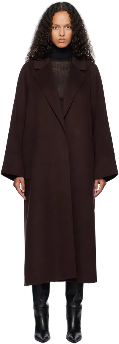 Max Mara Burgundy Agata Coat In 043 Wine-coloured Vi