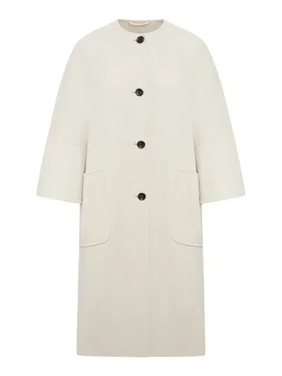 Max Mara Buttoned Long In Nude & Neutrals