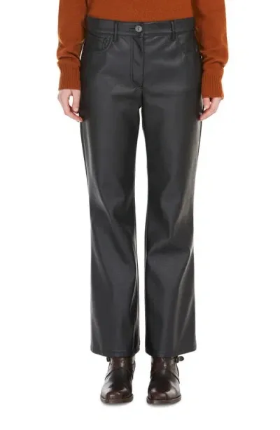 Max Mara Califfo Faux Leather Straight Leg Pants In Black