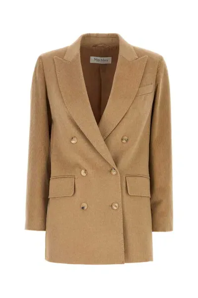 Max Mara Potente Double-breasted Blazer In Beige