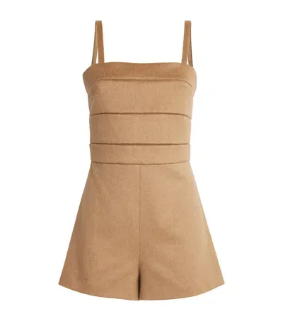 Max Mara Camel Hair Playsuit In Beige