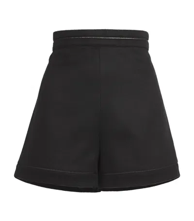 Max Mara Camel Wool Shorts In Black