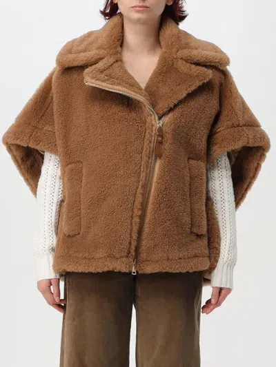 Max Mara Cape  Woman Color Camel In Brown