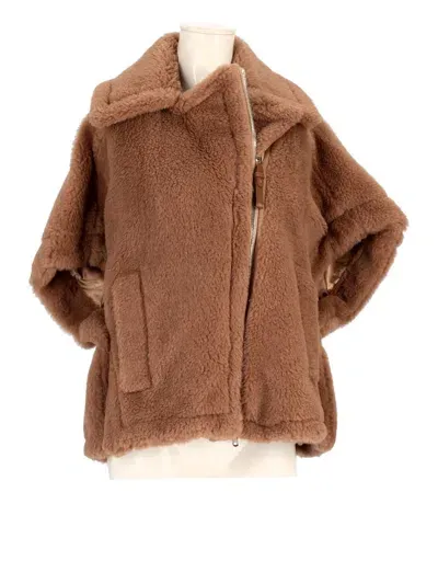 Max Mara Newmanto Faux Fur Jacket In Brown