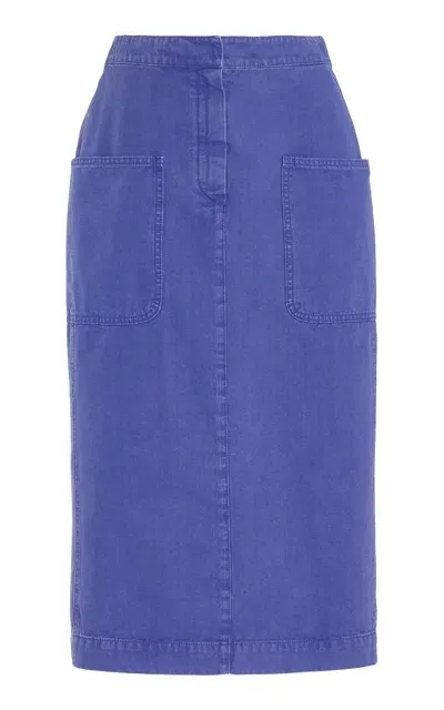 Max Mara Canvas Pencil Skirt In Purple