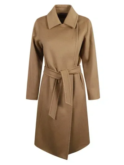 Max Mara Cashmere Belted Coat In Camel