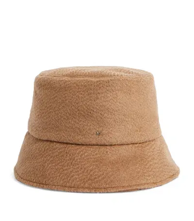 Max Mara Cashmere-camel-silk Reversible Bucket Hat In Beige