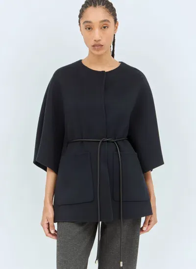 Max Mara Cashmere Cape In Black