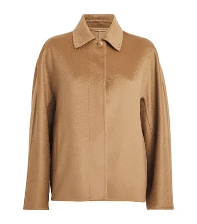 Max Mara Cashmere Midas Shirt Jacket In Brown