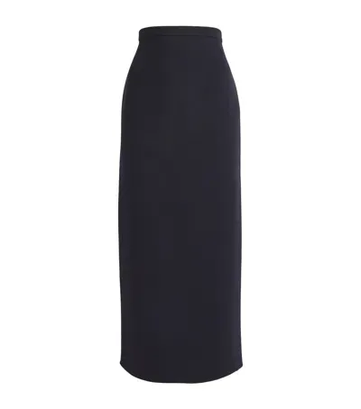 Max Mara Cashmere Midi Skirt In Blue