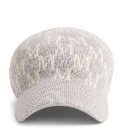 Max Mara Cashmere Monogram Cap In Grey