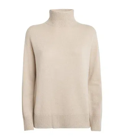 Max Mara Cashmere Rollneck Sweater In Beige