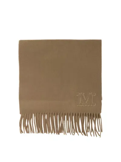 Max Mara Cashmere Stole With Embroidery Scarves In Brown