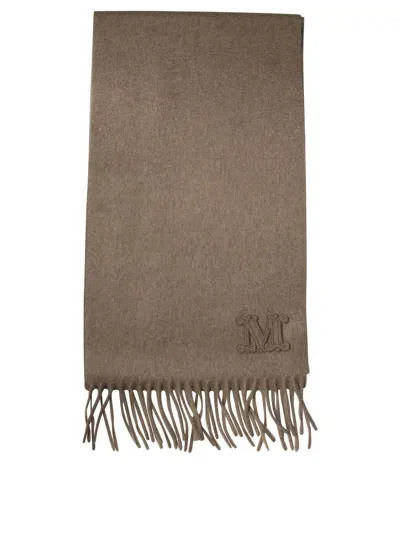 Max Mara Cashmere Stole With Embroidery Scarves In Brown