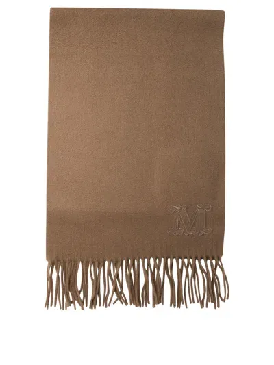 Max Mara Cashmere Stole With Embroidery Scarves In Brown