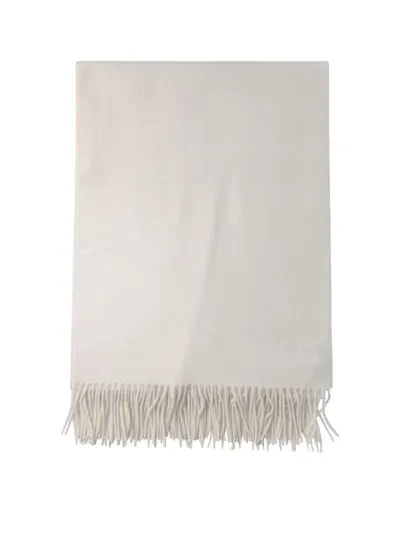 Max Mara Cashmere Stole With Embroidery Scarves In White