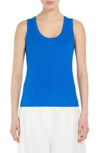 Max Mara Ceylon Rib Sweater Tank In Cornflower Blue