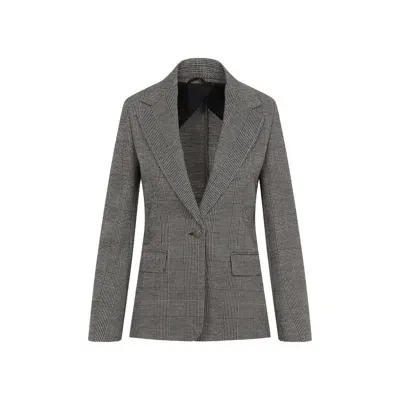 Max Mara Checkered Jacket In Black