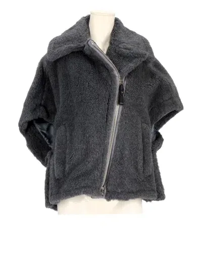 Max Mara Newmanto Vegan Fur Jacket In Grey